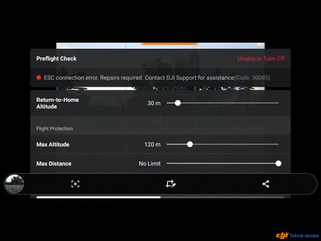 dji esc connection error code 30085