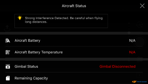 dji gimbal disconnect hatası nasıl çözülür